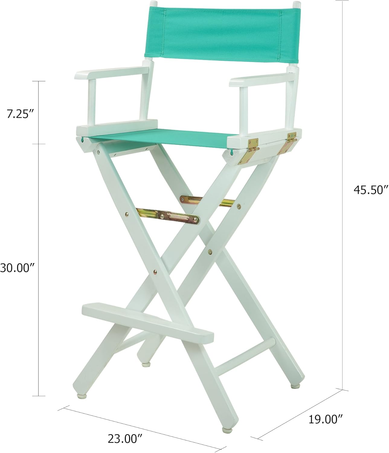 Casual Home - Silla de director de 30 in, marco blanco, con lona color verde...