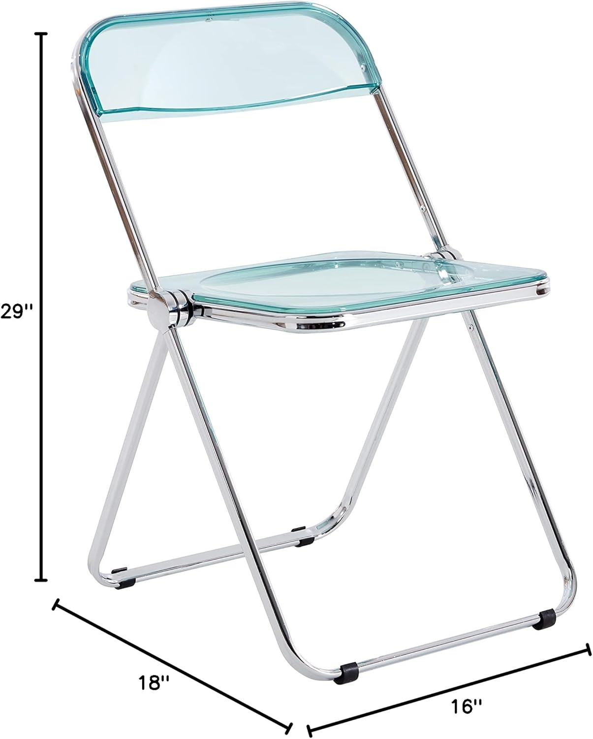 Goujxcy Silla plegable transparente moderna, sillas plegables, asiento de...