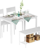 Juego de mesa de comedor de cocina de 43.3 pulgadas para 4, 4 piezas, sillas de