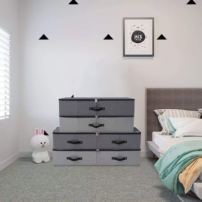 2 cajas de almacenamiento plegables debajo de la cama con forro de soporte de