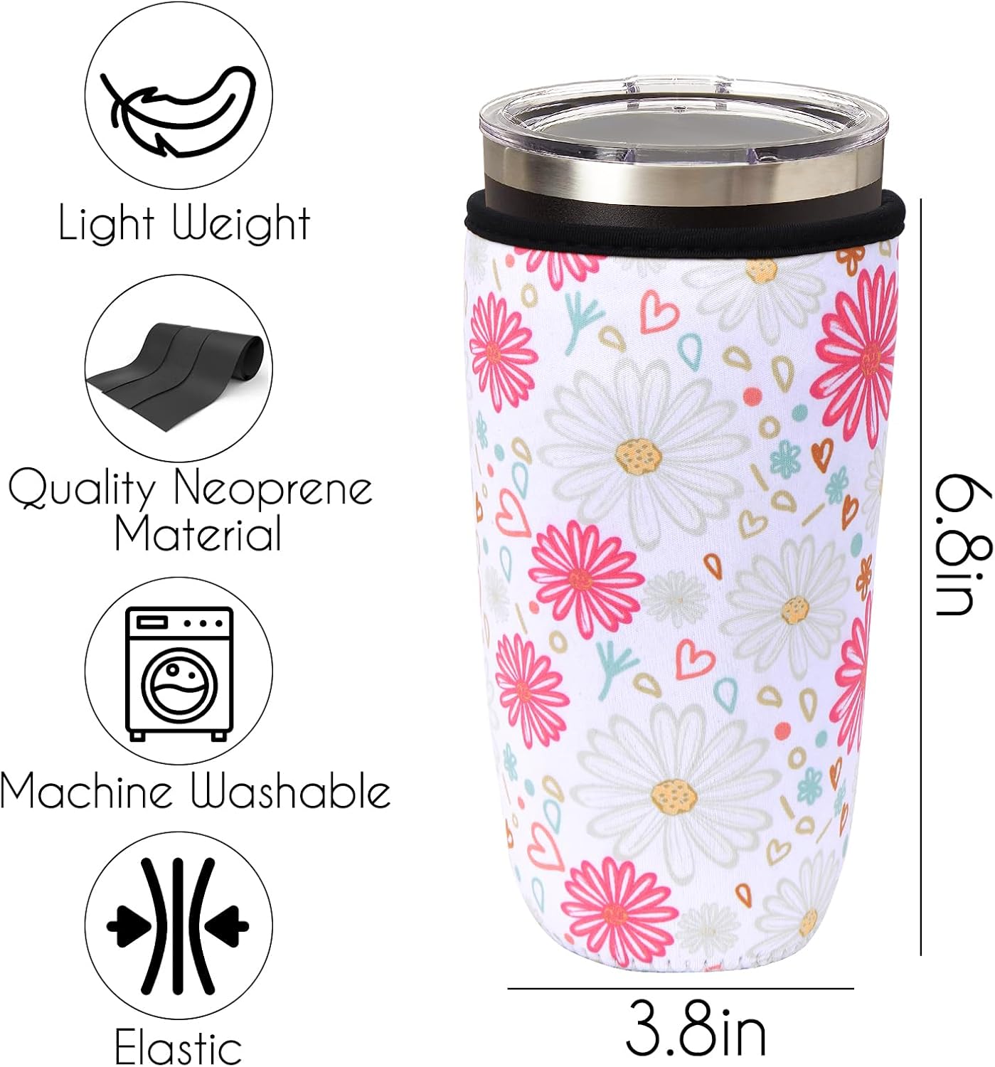 BABORUI Portavasos de margarita para bolsa Bogg, accesorios para bolsa Bogg...
