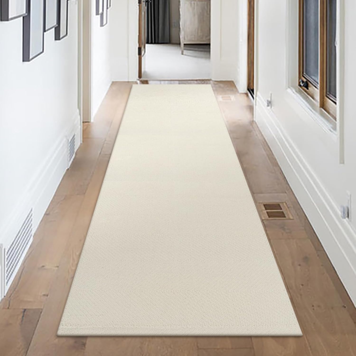 Alfombra de pasillo de 10 pies, alfombra de pasillo lavable tejida de algodón,
