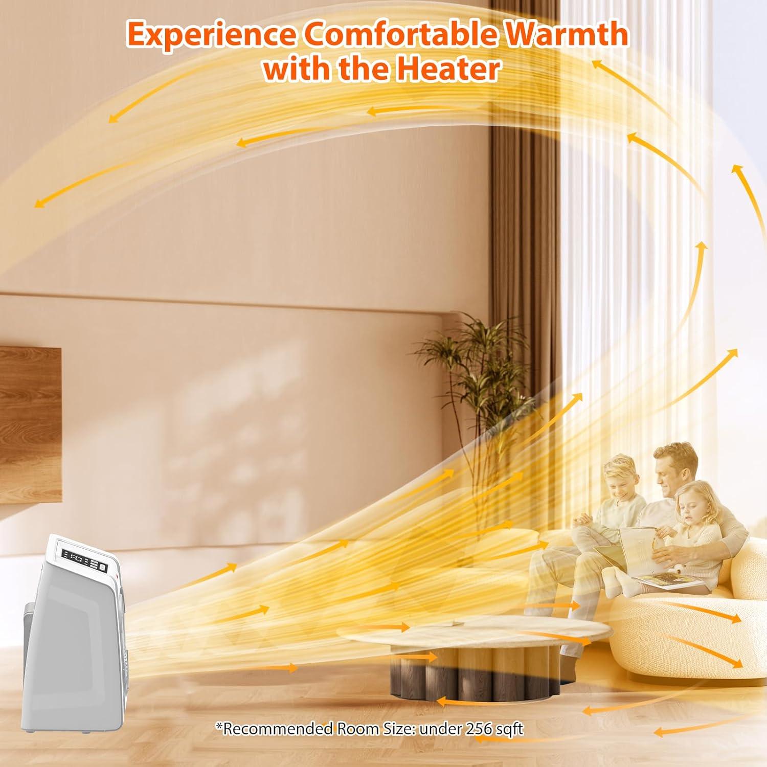 Calentadores eléctricos de 1500 W con termostato portátil para interiores con