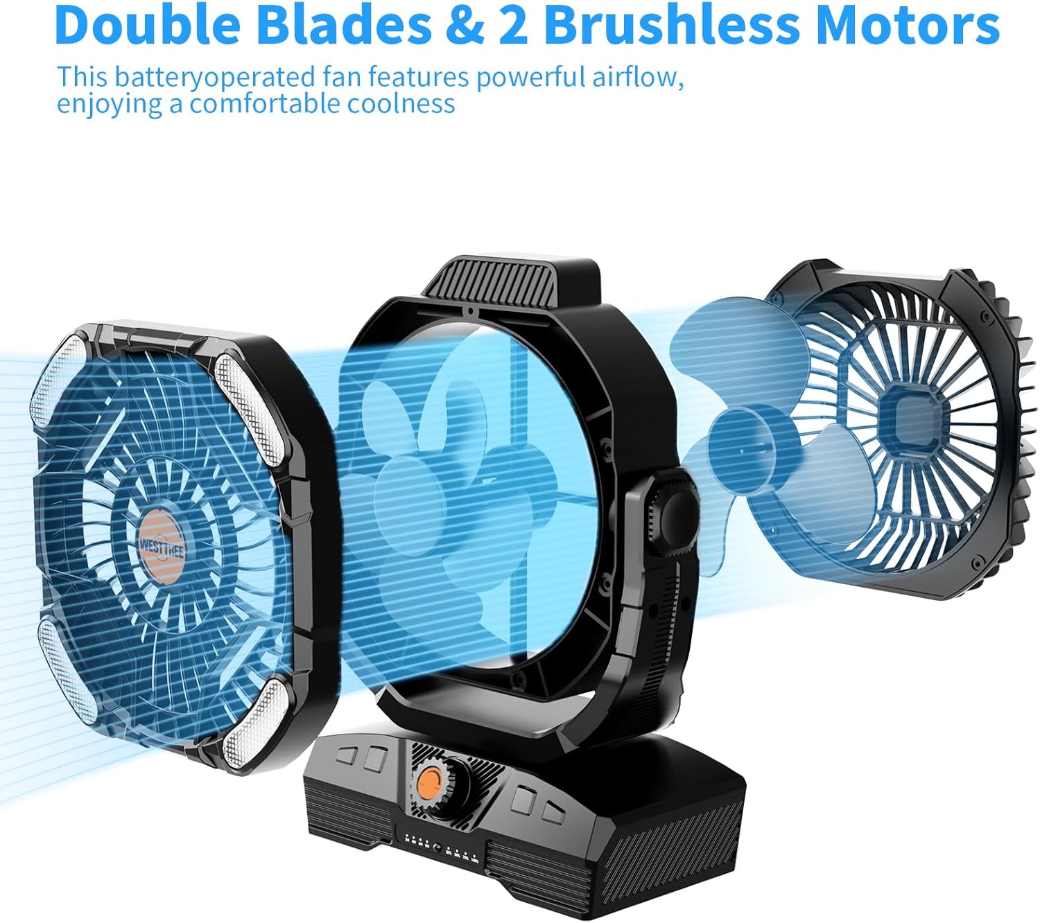 Ventilador de campamento de 20000 mAh recargable con batería para exteriores,...