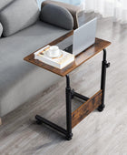 HomVent Mesa de TV ajustable con ruedas, mesa lateral para aperitivos con...