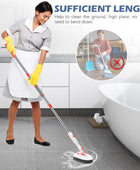 Cepillo de limpieza de piso, 3 en 1 para azulejos con mango largo ajustable de