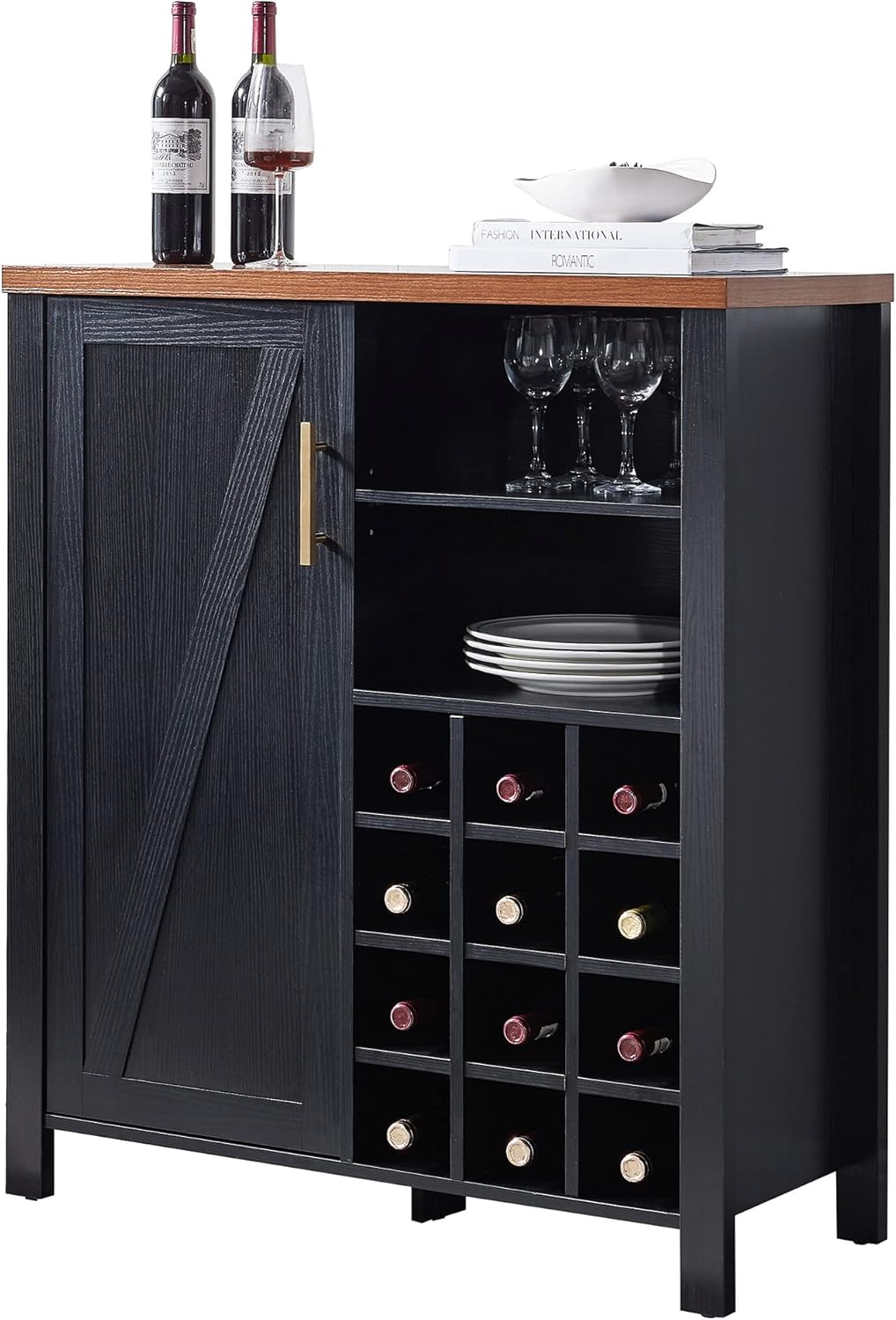 Kings Brand Furniture - Aparador Buffet Wine Licor Bar Armario para cocina,...