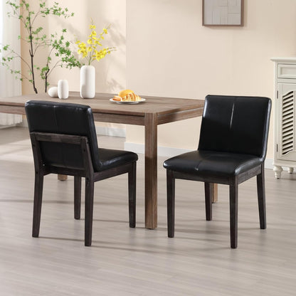 Sillas Parsons de comedor de madera con respaldo rectangular, estilo moderno de