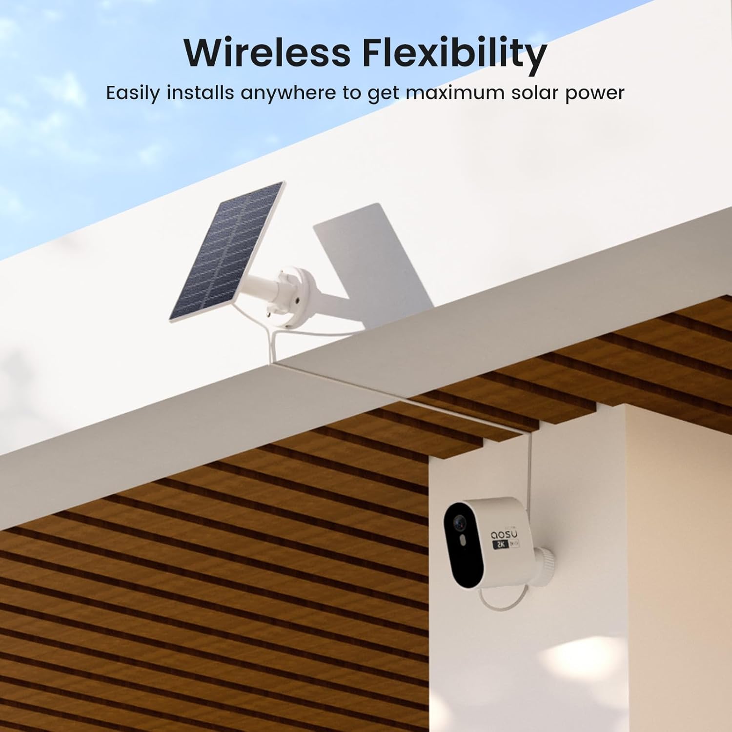 AOSU Cámaras de seguridad solares inalámbricas para exteriores, sistema de...
