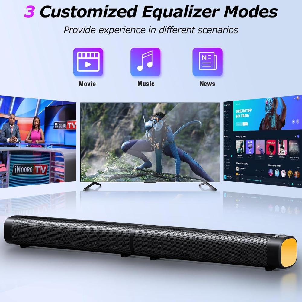 Barra de Sonido de 100 W para Smart TV con 3 Modos de Luces RGB