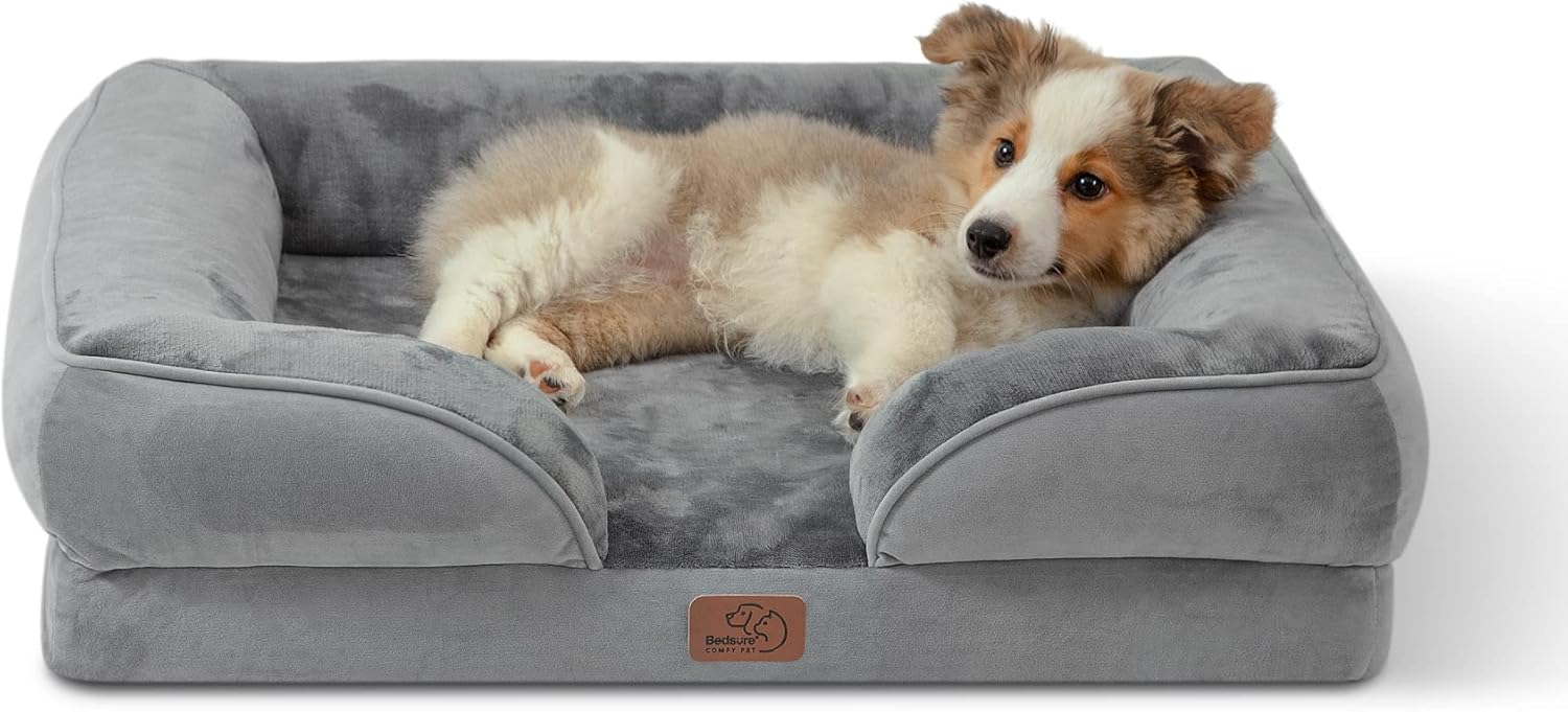 Bedsure - Cama ortopédica mediana para perros, sofá cama impermeable para...