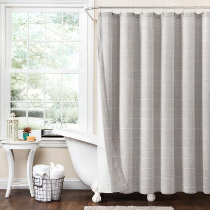 Farmhouse Juego de 2 cortinas de ducha transparentes texturizadas con forro de