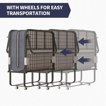 ZAFLY Cama plegable con colchón de esponja viscoelástica de 4 pulgadas, cama