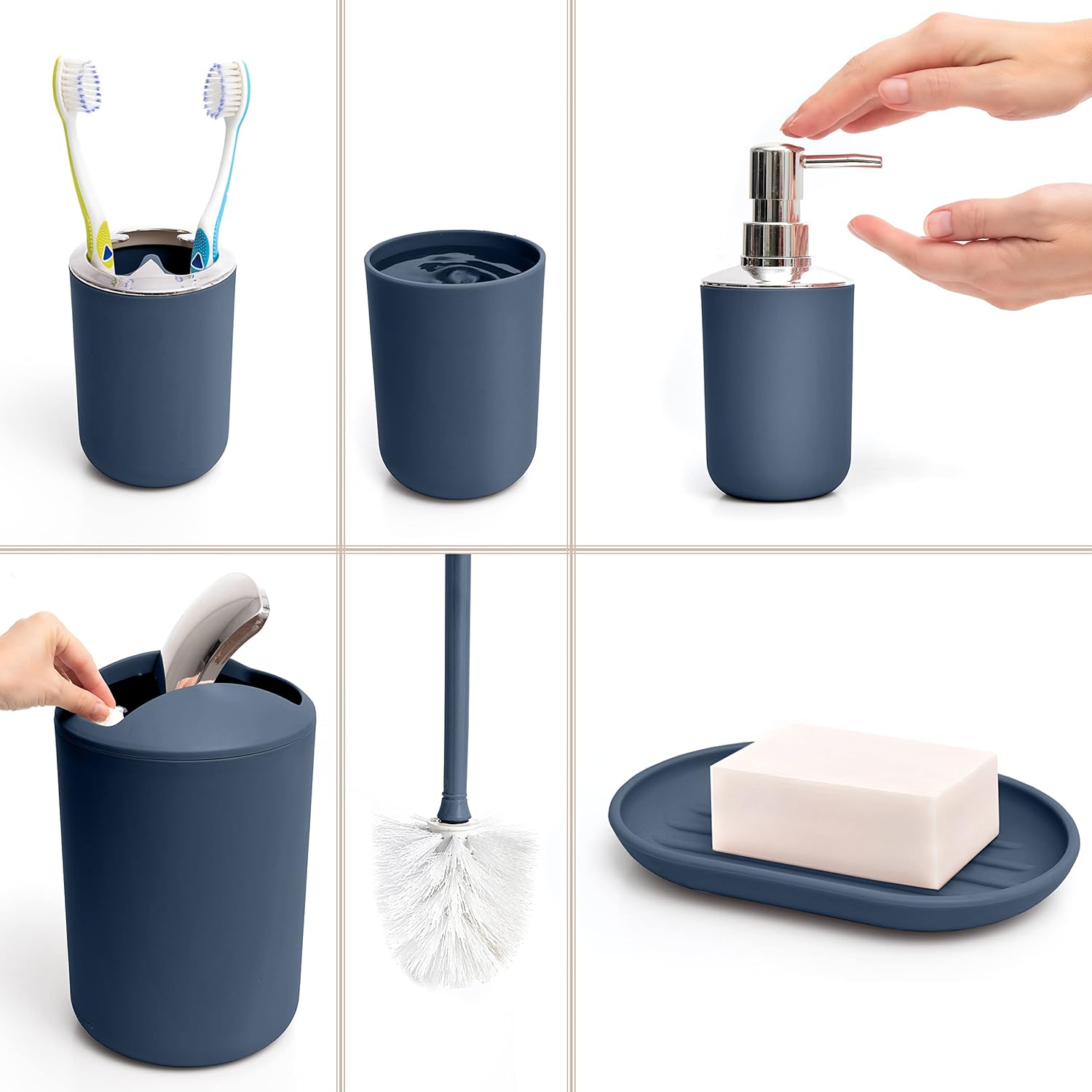 Moss & Stone Juego de 6 accesorios de baño, juegos de decoración de baño,...