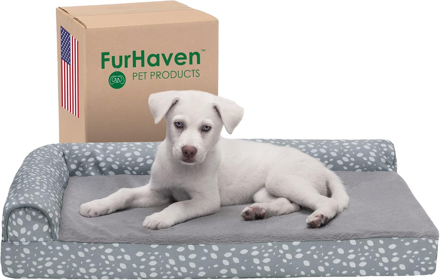 Furhaven - Cama para perro de espuma viscoelástica, estilo diván, en forma de...