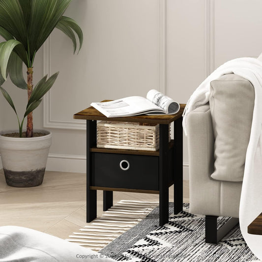 Furinno - Colección Andrey - Mesa auxiliar, mesa de arrime, mesita de noche,...