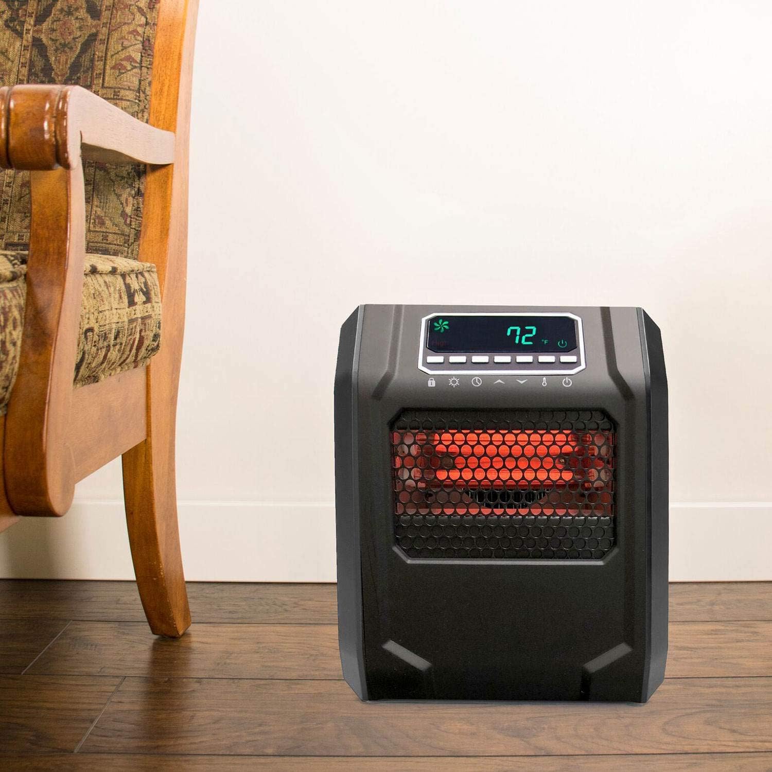 Lifesmart Calentador eléctrico infrarrojo de cuarzo de 4 elementos para...
