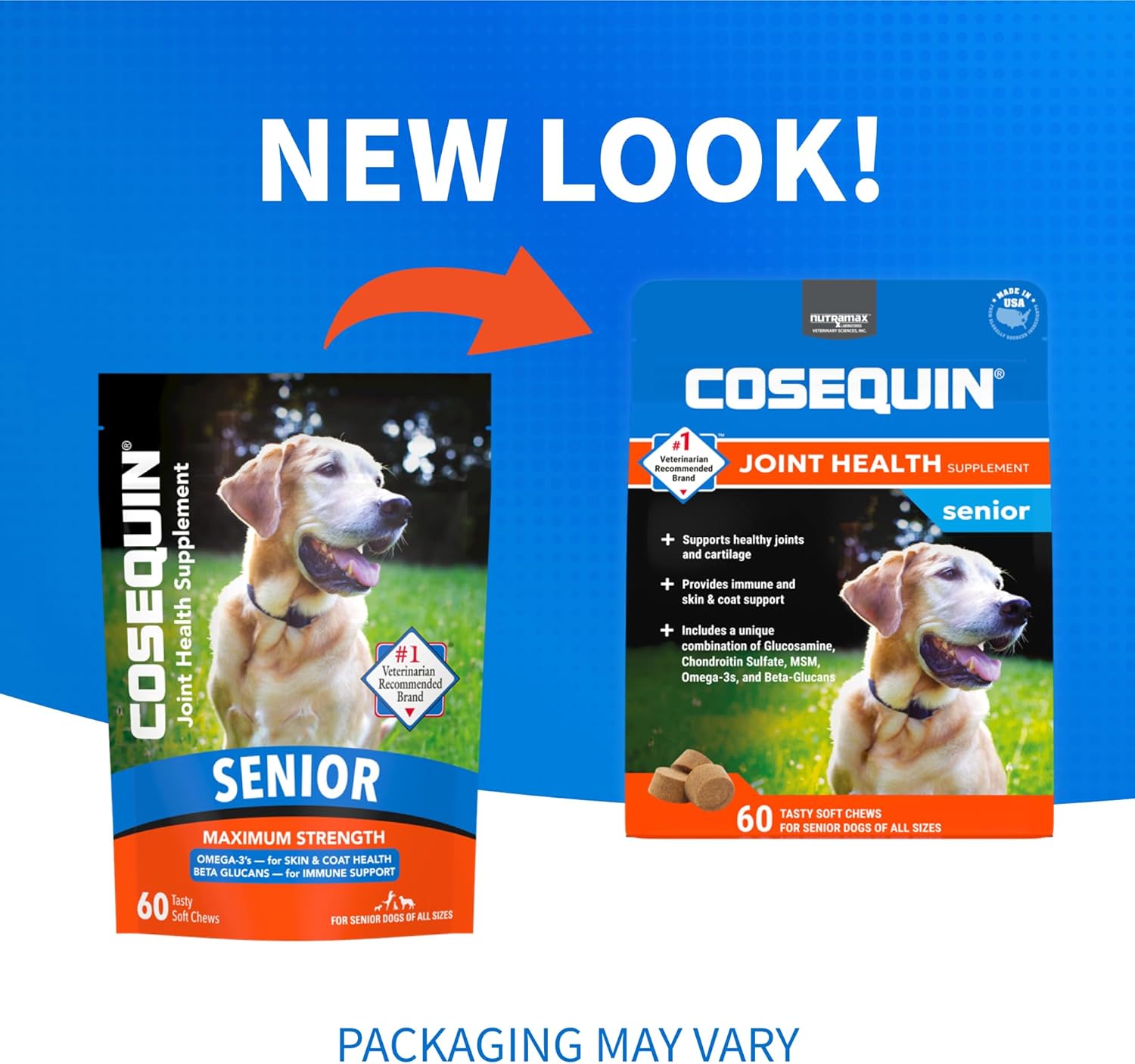 Cosequin Suplemento de salud articular para perros mayores - Con glucosamina,...