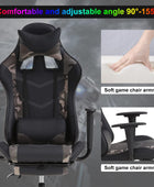 Silla de juegos para computadora, silla ergonómica para juegos con reposapiés,...