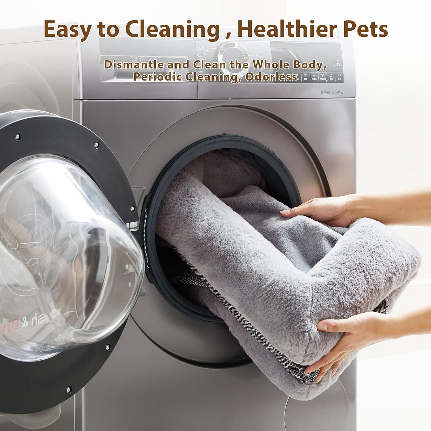 BFPETHOME Sofá cama para perros - Cama lavable para perros con cojín y fundas...