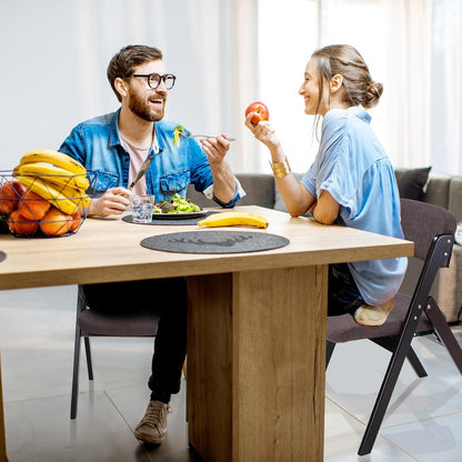 Paquete de 2 sillas de comedor plegables con asientos acolchados, sillas