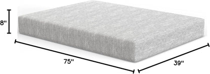 Colchón de espuma viscoelástica de gel gris jaspeado, certificado CertiPUR-US y