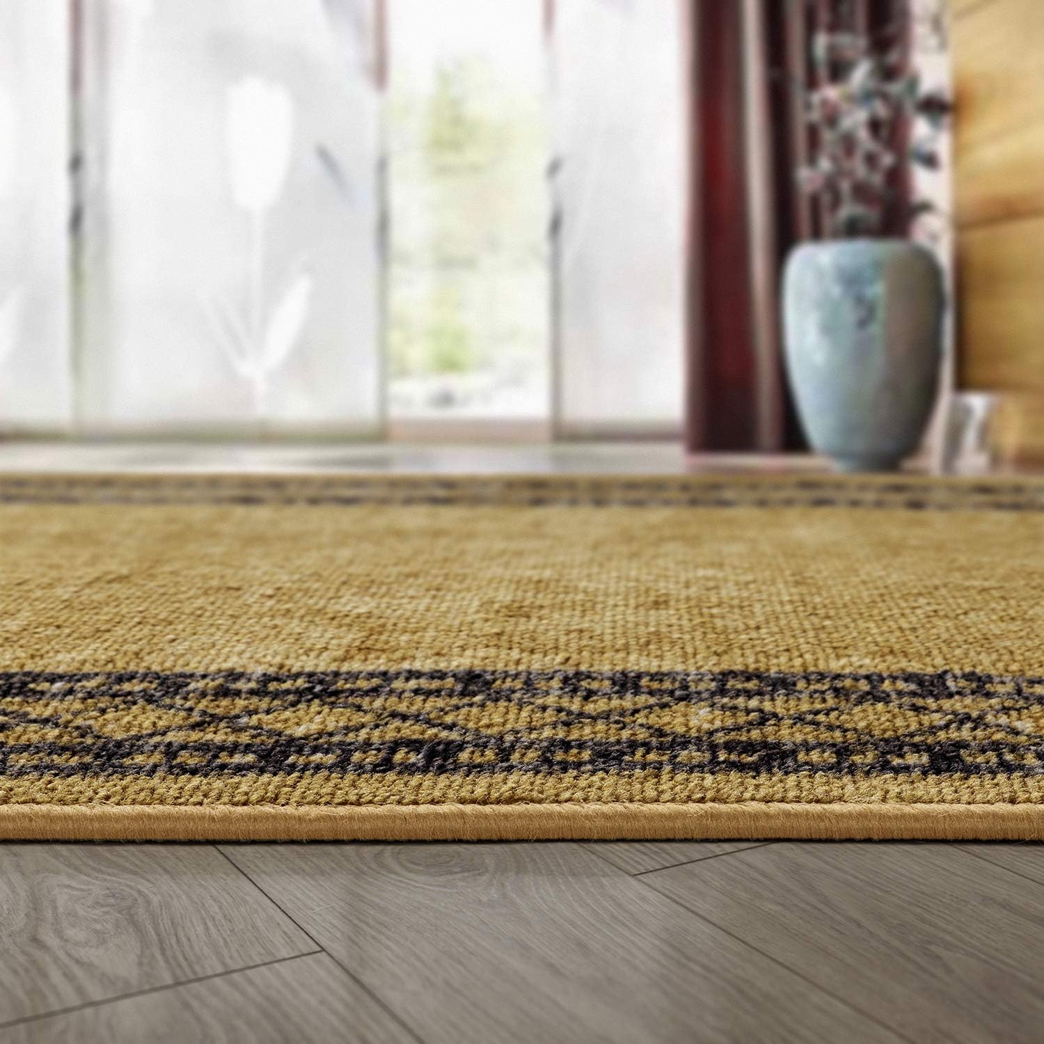 Antep Rugs Alfombras modernas con bordes 2 x 10 pies antideslizantes...