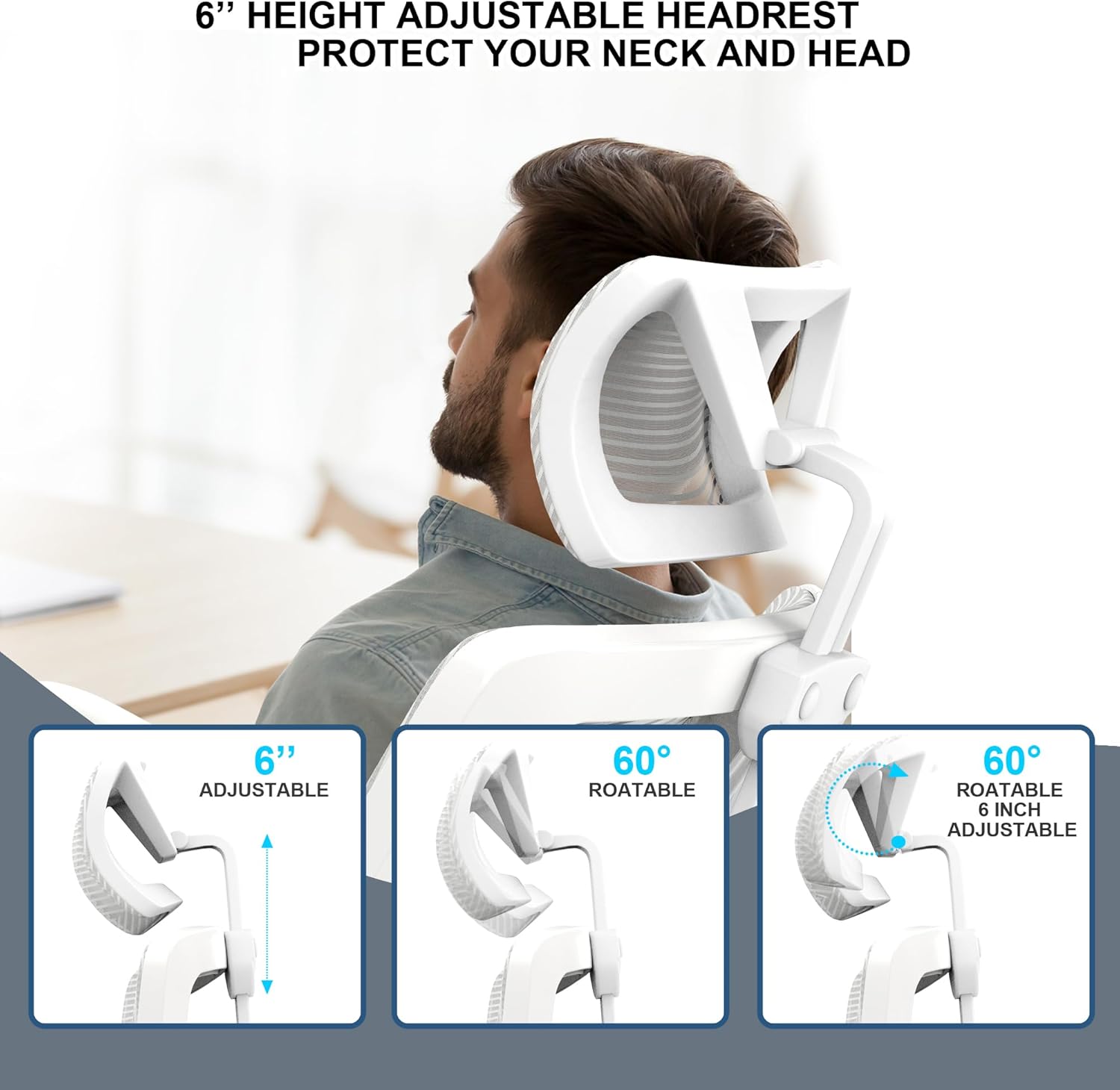 Silla de oficina en casa, silla de escritorio ergonómica y cómoda, silla de...