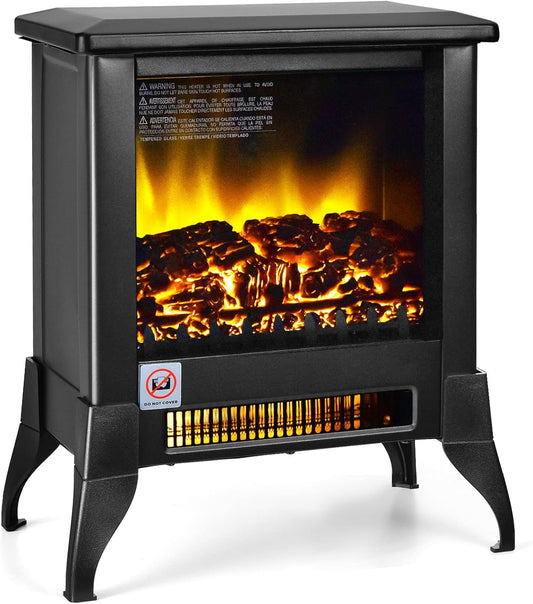 Estufa eléctrica de 18 pulgadas calentador de chimenea independiente de 1400 W