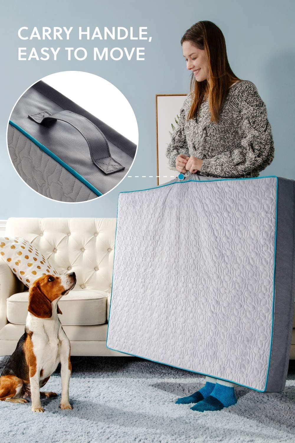 Bedsure - Cama ortopédica para perros extragrandes, cama de espuma...