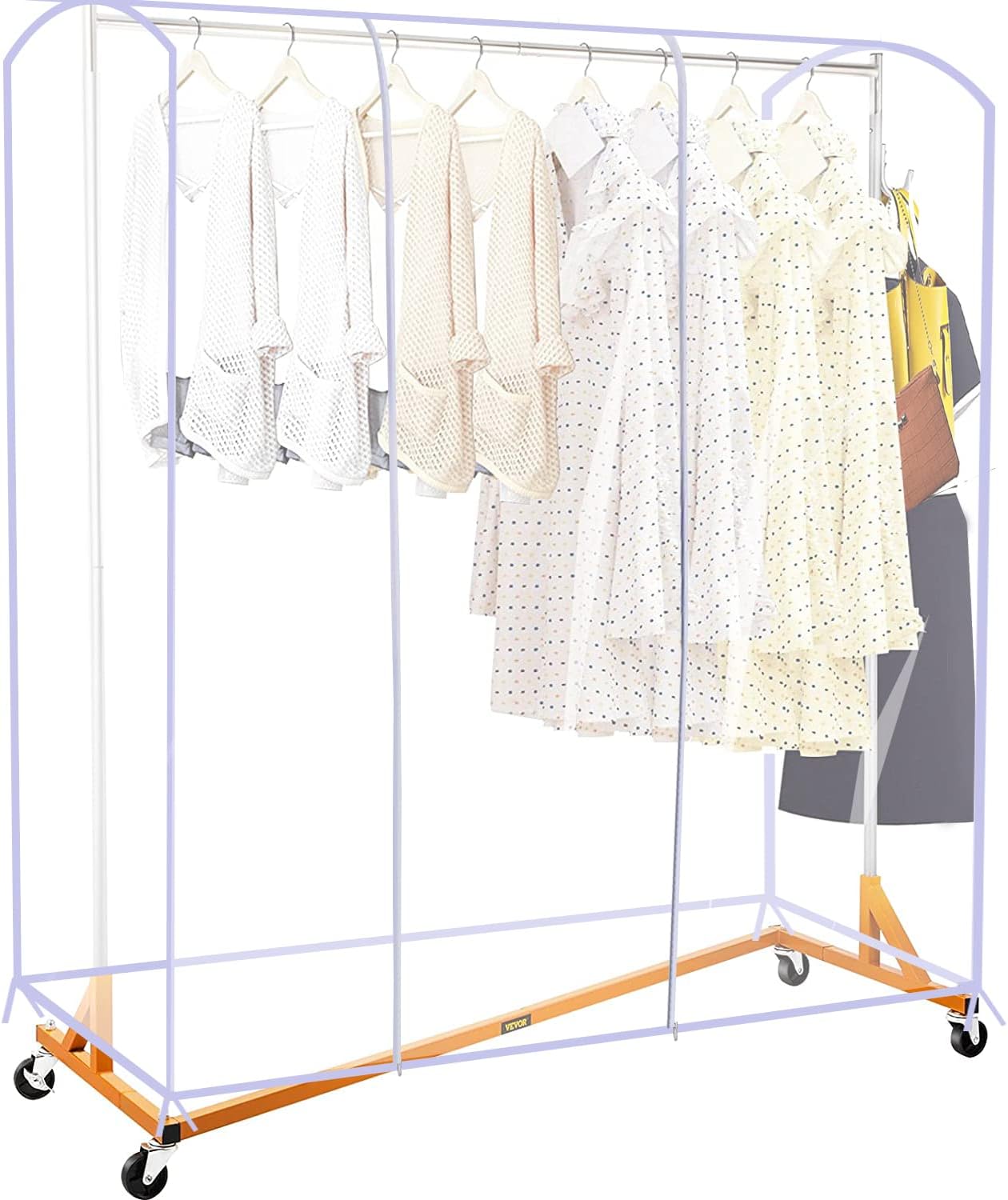 Ruibo Funda transparente para perchero de ropa con 2 cremalleras
