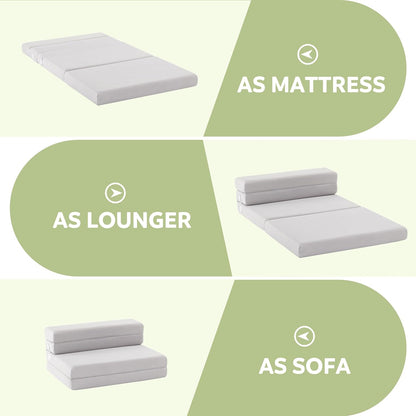 Colchón plegable de 4 pulgadas, sofá cama plegable para adultos, campamento,
