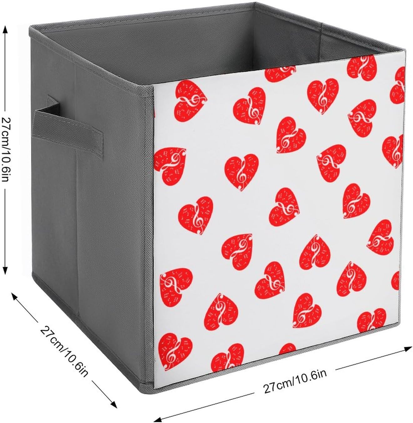 Music Heart Notes3 Storage Bins with Handles Cube Closet Organizers and Storage...