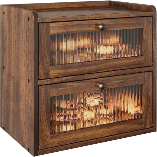 Panera grande de doble capa para encimera de cocina, contenedor de...
