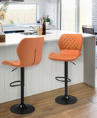 MoNiBloom Moder - Juego de 2 taburetes de bar sin brazos, altura ajustable, de...