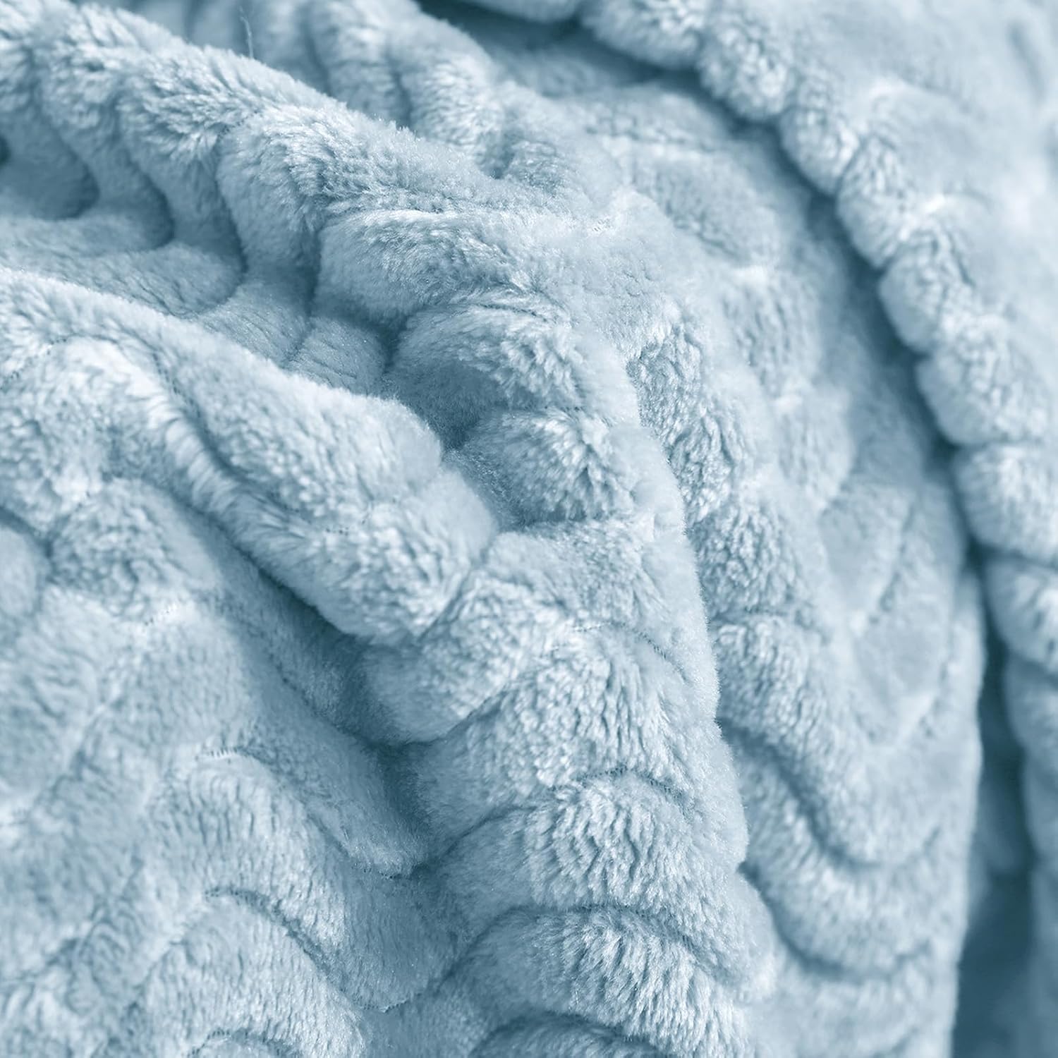 Exclusivo Mezcla Manta de forro polar azul claro para sofá cama, manta súper...