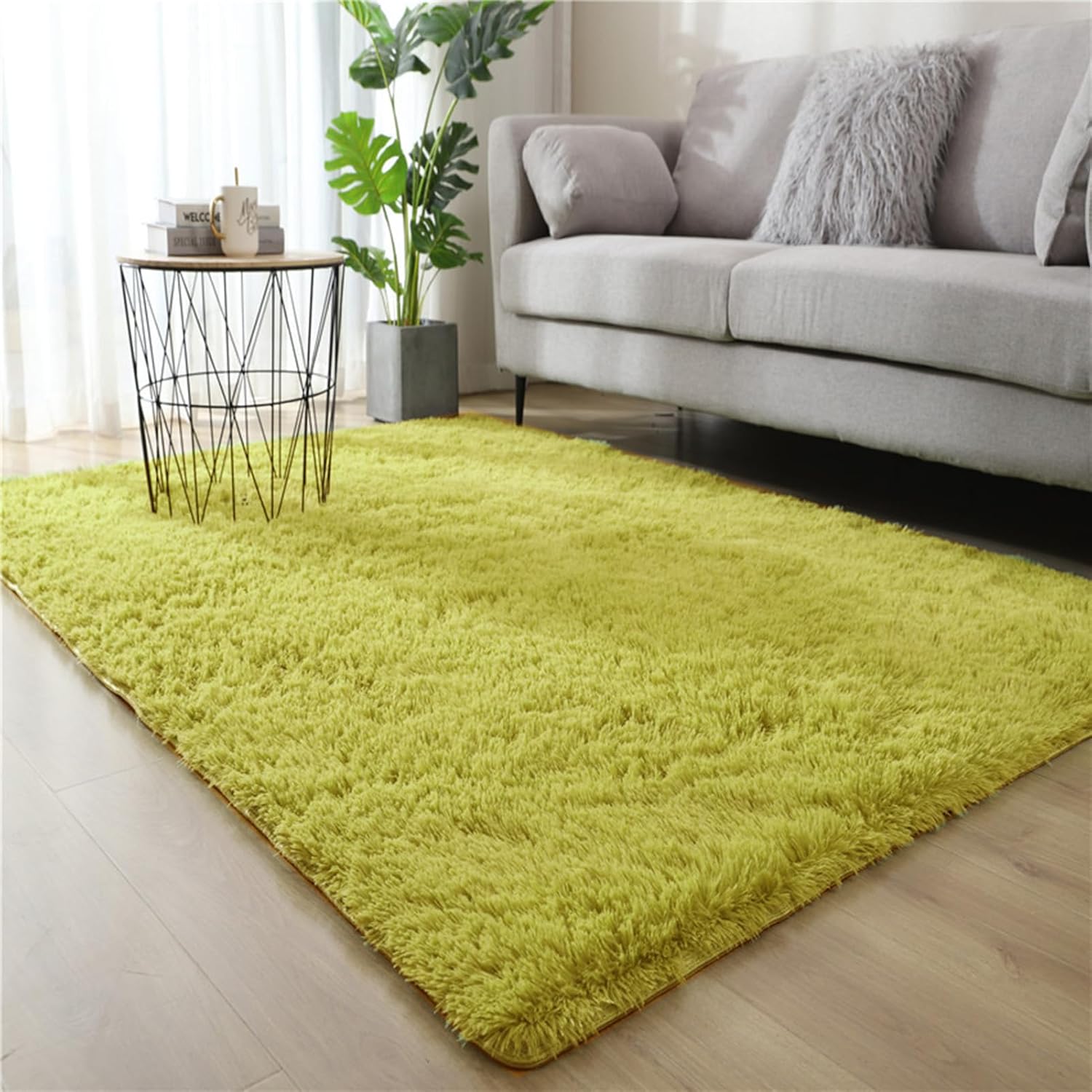 Alfombra súper esponjosa de 5.2 x 7.5 pies, alfombra de área lanuda de felpa