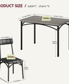 IDEALHOUSE Mesa de cocina y sillas para 4, juego de mesa de comedor para 4