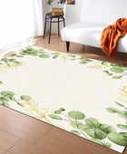 Seven Roses Alfombra de área para interiores, diseño de hojas botánicas verdes,...