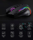Redragon M612 Predator RGB Mouse para juegos, 8000 DPI con cable óptico con 11...