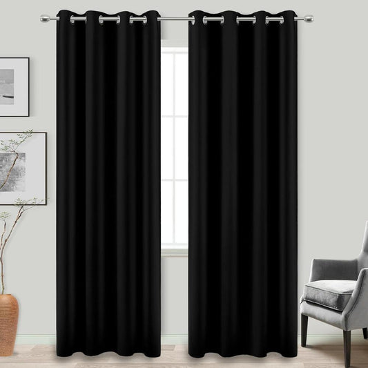 Cortinas negras de 84 pulgadas KOUFALL