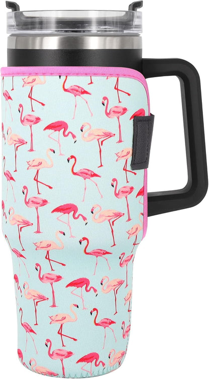Fundas aisladas de neopreno reutilizables, idea para vaso de 40 onzas con asa