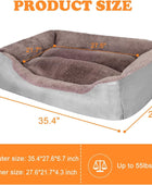 PUPPBUDD - Cama ortopédica para perros grandes, rectangular, lavable, cómoda,...