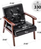 HomeMiYN Mid-Century - Silla decorativa de piel sintética, estilo retro,...