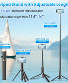 TONEOF Trípode para selfie para teléfono celular de 67 pulgadas, soporte de...