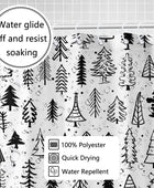 Cortina de ducha para árbol de Navidad, color blanco y negro, juego de cortinas...