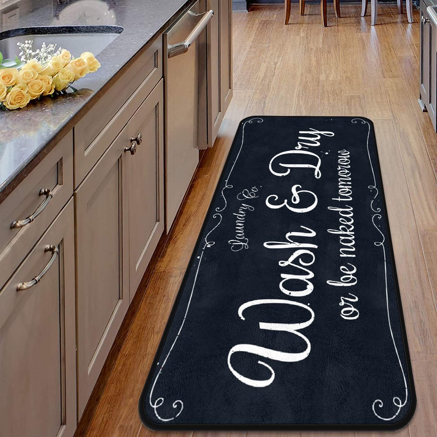 Tapete largo para lavandería, antideslizante, impermeable, para cocina, 72 x 24...