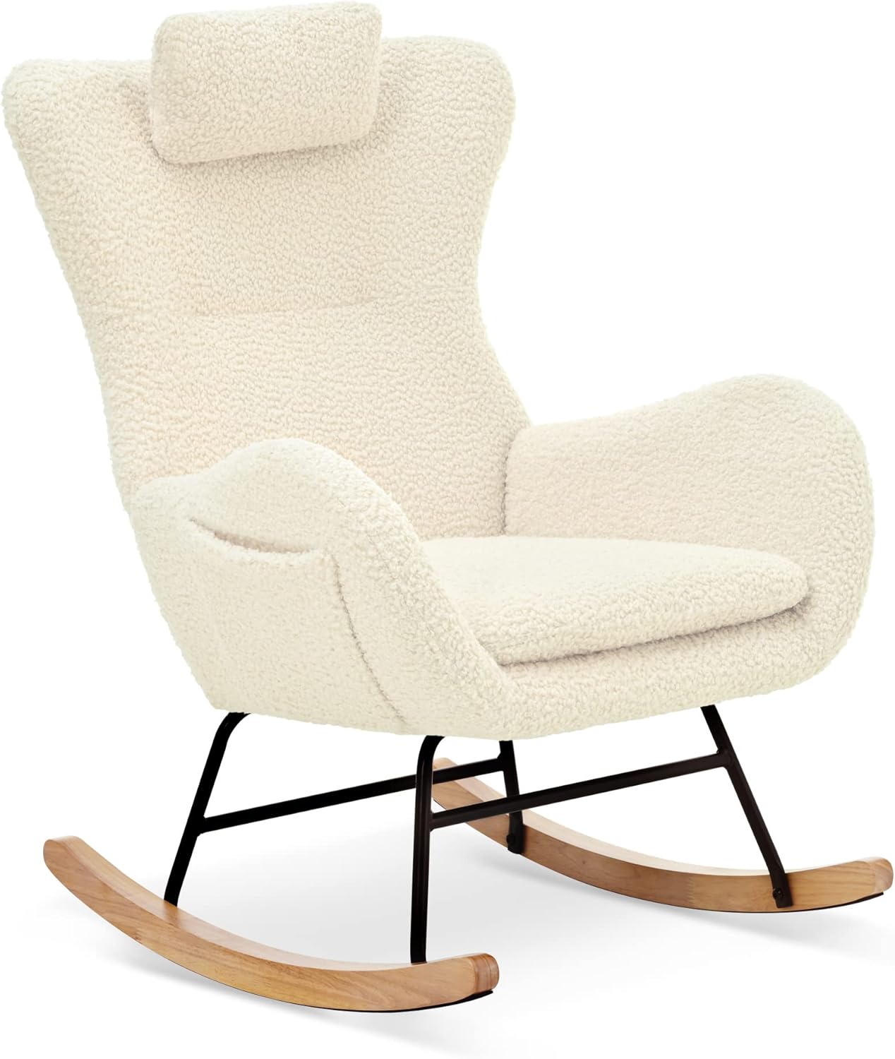 Mecedora para habitación del bebé, sillas de lectura tapizadas de peluche para...
