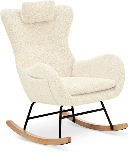 Mecedora para habitación del bebé, sillas de lectura tapizadas de peluche para...