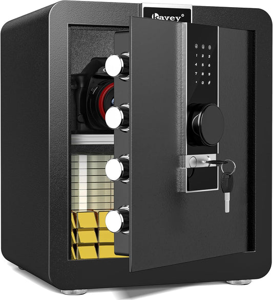 Kavey Caja fuerte de 1.8 cub  Caja fuerte para el hogar con pantalla táctil...